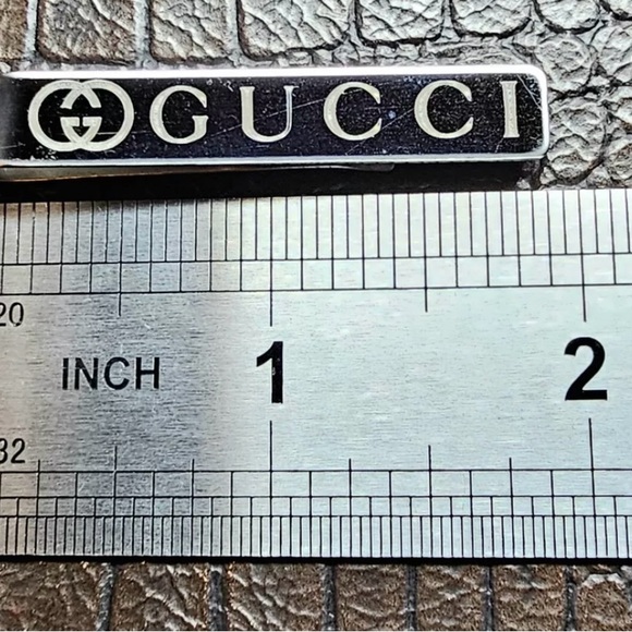 Vintage GUCCI SilverTie Clip - Polished Silver, Mint Condition - Picture 5 of 6